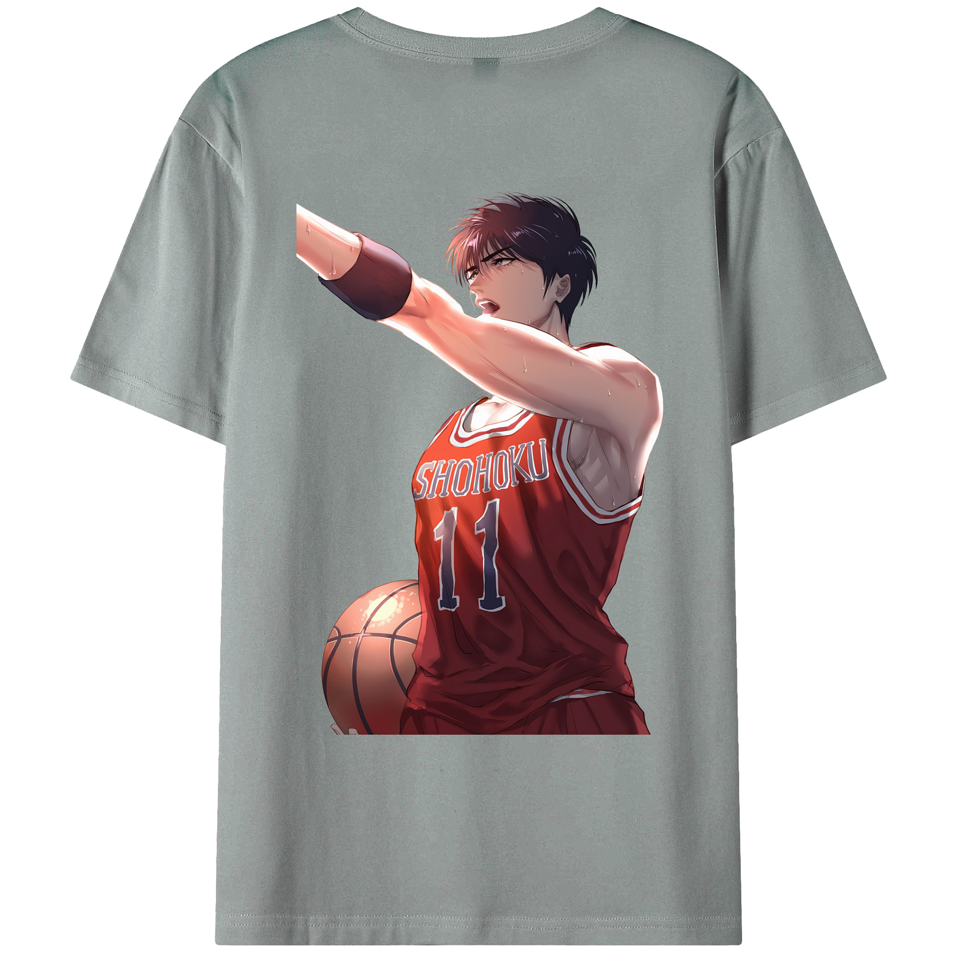 （画像用） SLAM DUNK／スラムダンク 綿100％ メンズ半袖Tシャツ（バックプリント） 通気性